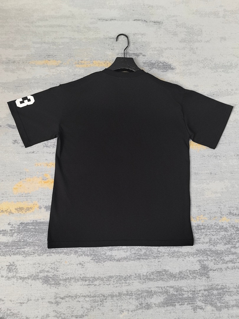 AMIRI 118 Wide Version Model Short Sleeve T Logo Print High Wind Black White S M L XL 9915# - Image 34