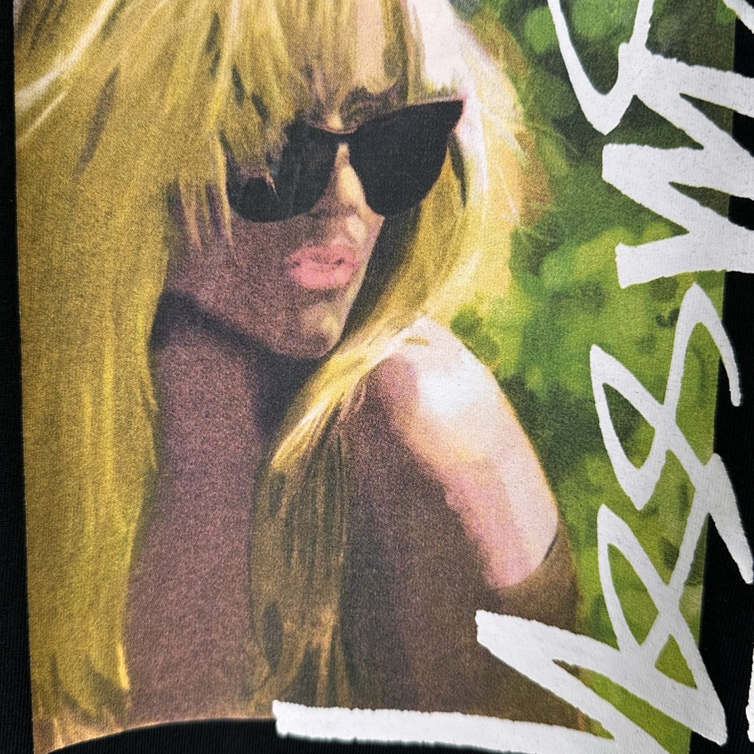 Stussy 138 STU SS25 Gold Womens T LAURA TEE Print Short Sleeve Black White S - Image 10