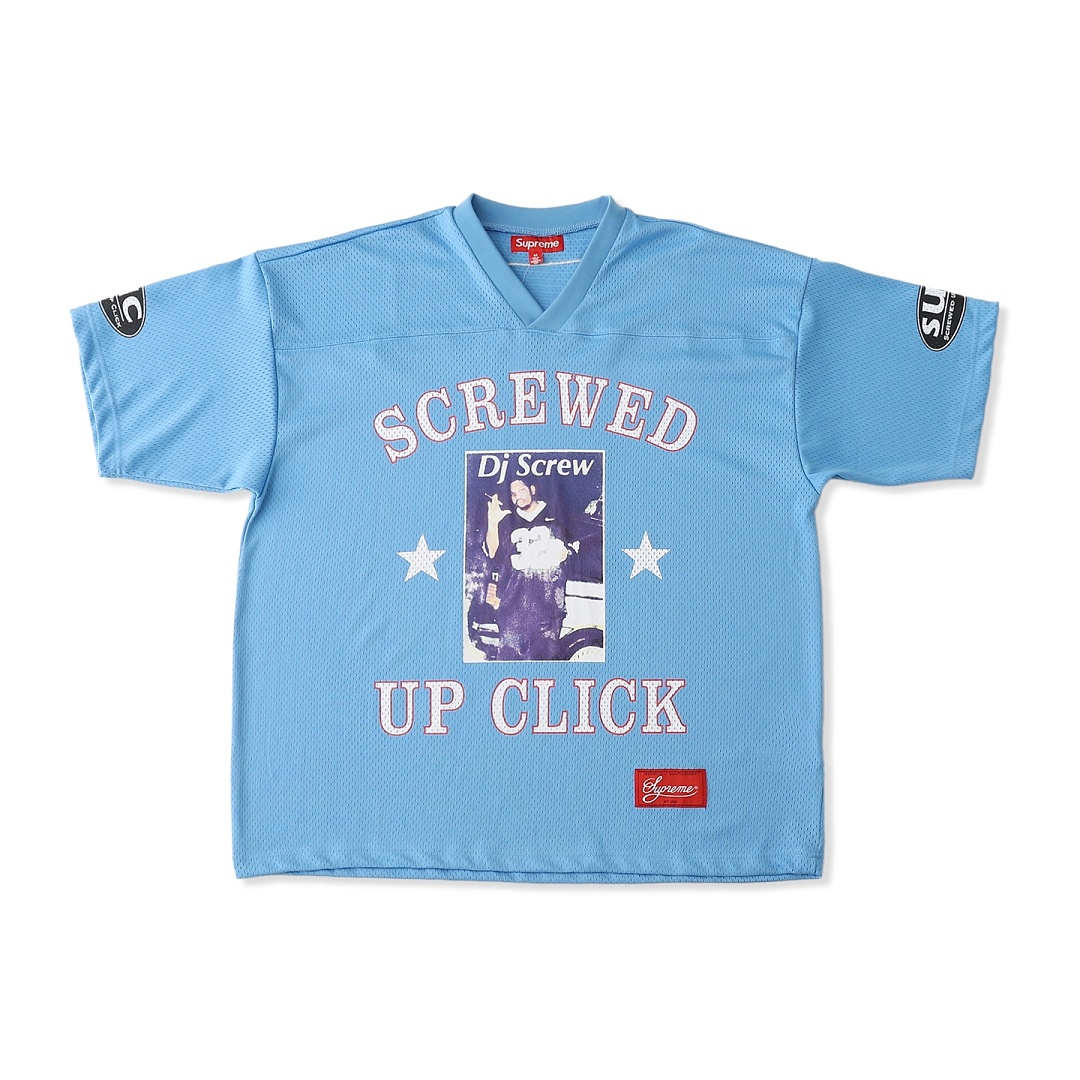 Bape 258 DJ Screw Collab SS26 Football JerseyV Collar Print : Black Camo Sky Blue S M L - Image 16
