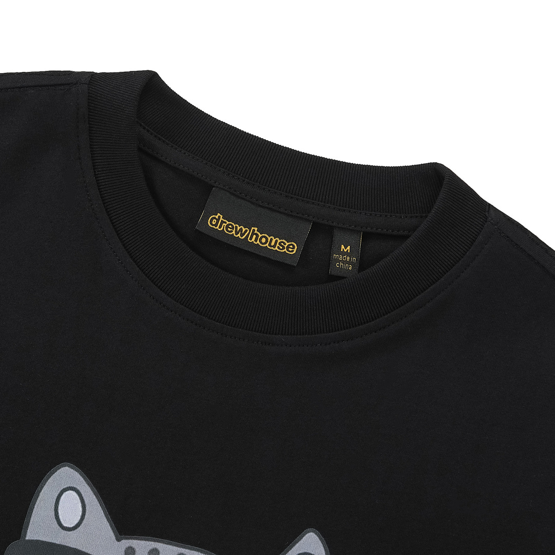 Drew House 108 Drew House Small Print Short Sleeve : Black White S-XL # - Image 4