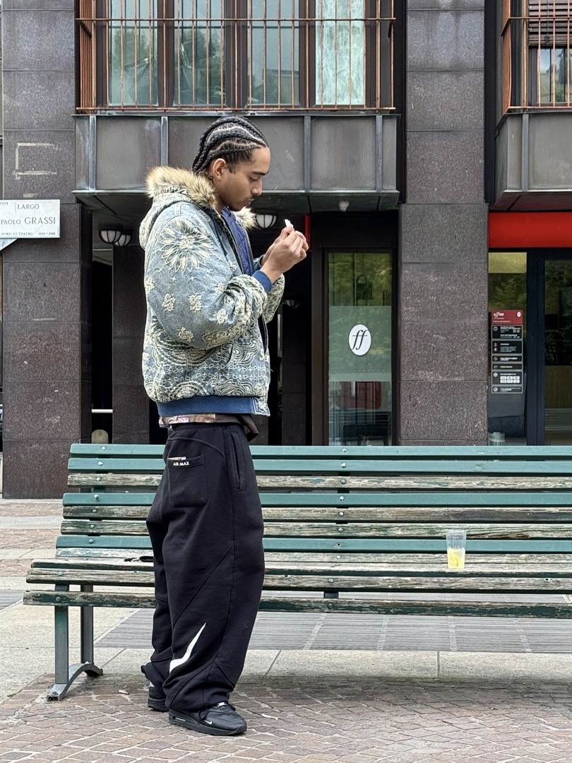 Supreme 658 SS25 BANDANA JACQUARD DENIM HOODED WORK JACKET Floral Fruit Cotton Water Blue S - Image 12