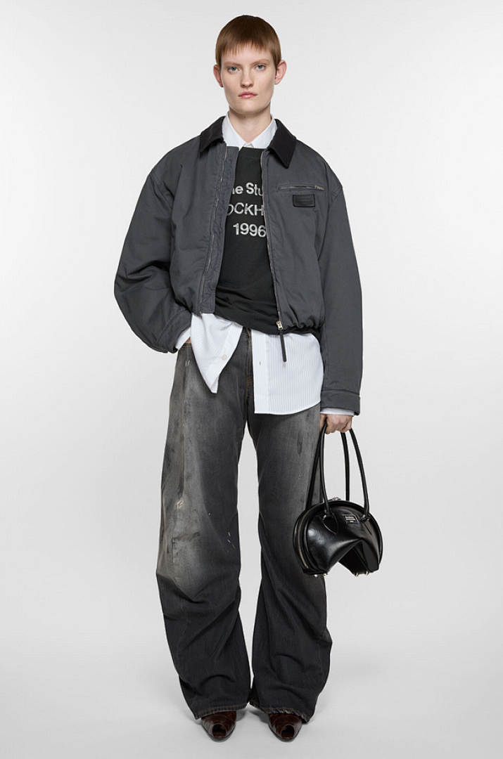 Acne Studios 398 AC Collar Cotton Black Grey S-XL 9002# - Image 33