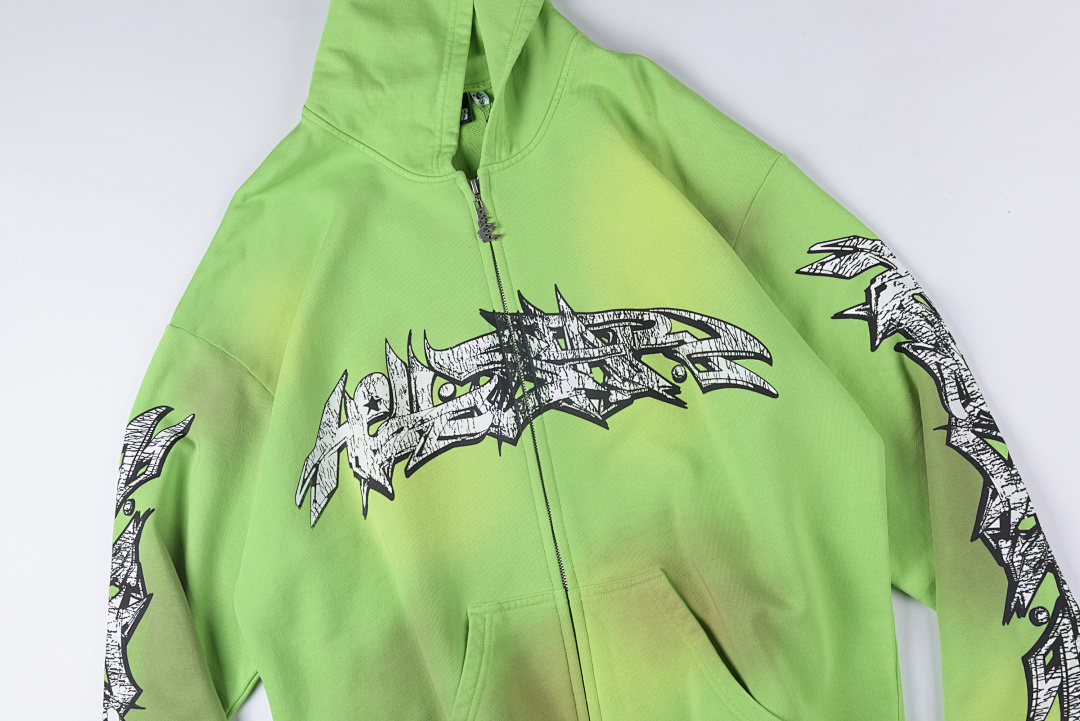 Hellstar 318 Hellstar Studios RECORDS Hoodie Mens Womens Green S-XL - Image 4