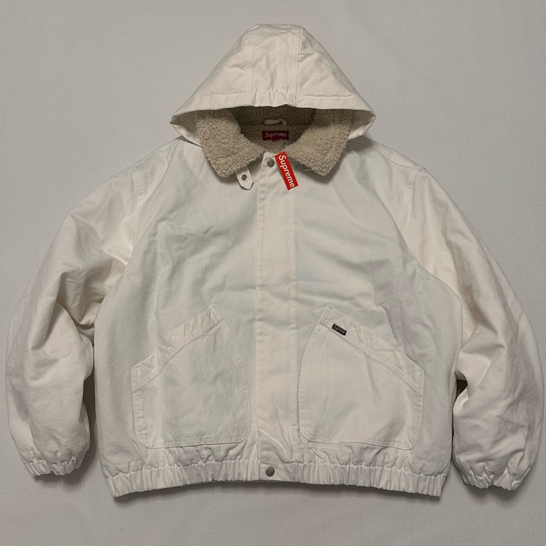 Supreme 598 24Fw Faux Shearling Lined Bomber Jacket Velvet Black White Water Blue S-XL - Image 25