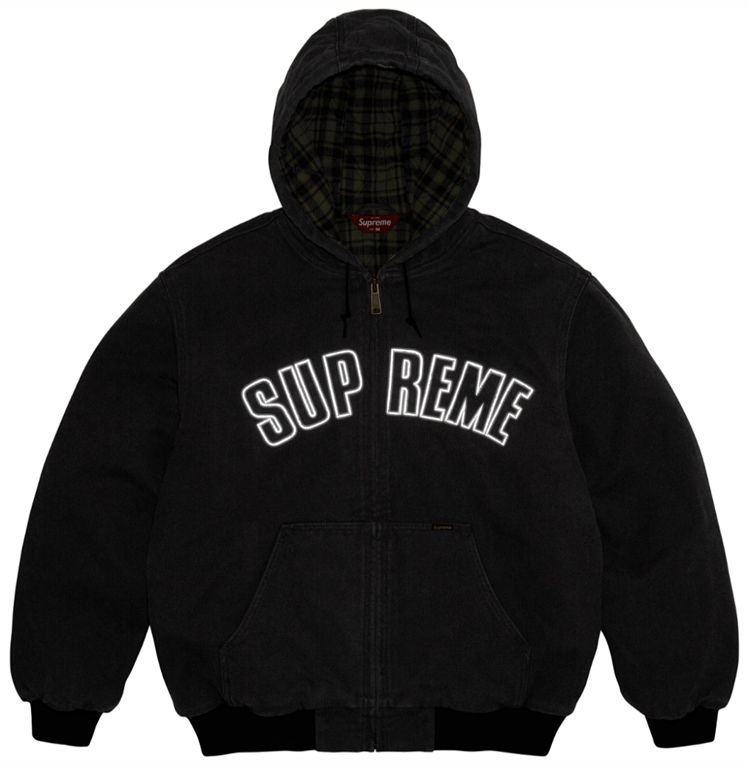 Supreme 598 25FW REFLECTIVE ARC HOODED WORK JACKET20 / Cotton Black Water Blue S - Image 16