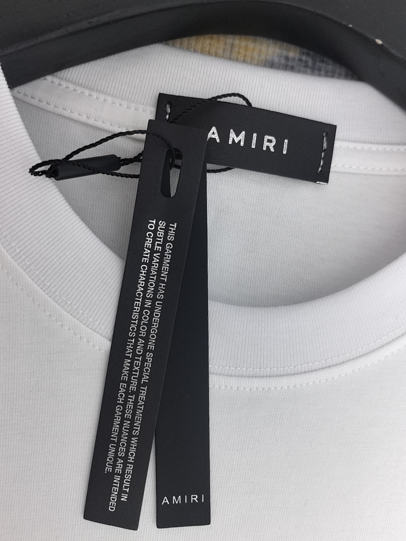 AMIRI 118 Wide Version Model Short Sleeve T Logo Print High Wind Black White S M L XL 9903# - Image 28