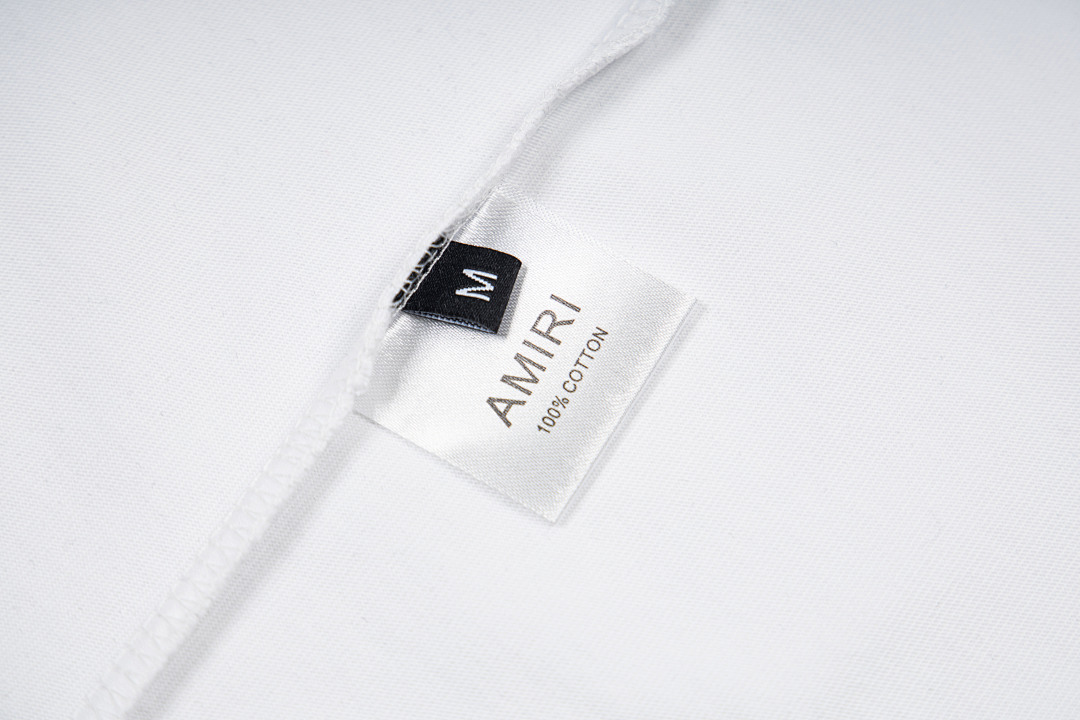 AMIRI 118 Wide Version Model Short Sleeve T Logo Color Ink Print High Wind Black White S M L XL 9901# - Image 22