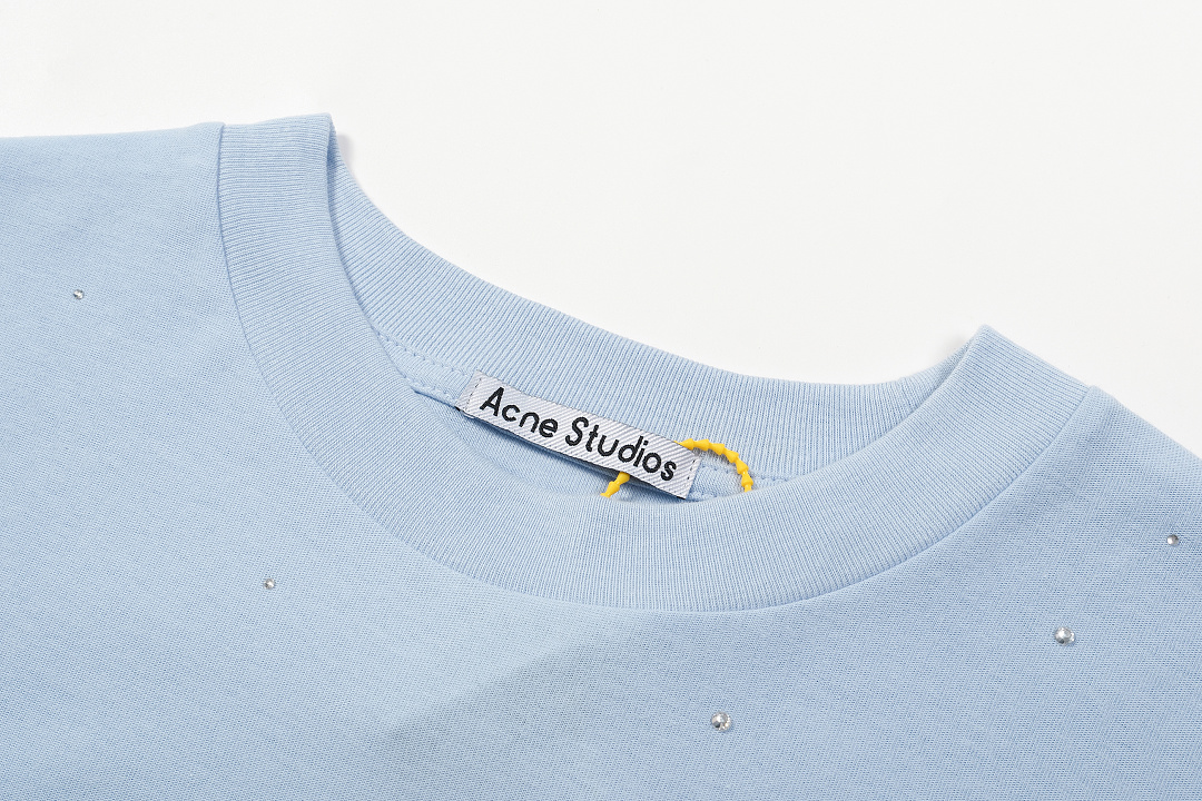 Acne Studios 158 AC Limited Exclusive Rhinestone LOGO Long Sleeve T Pink Black White Mountain Blue S-XL 8206# - Image 53