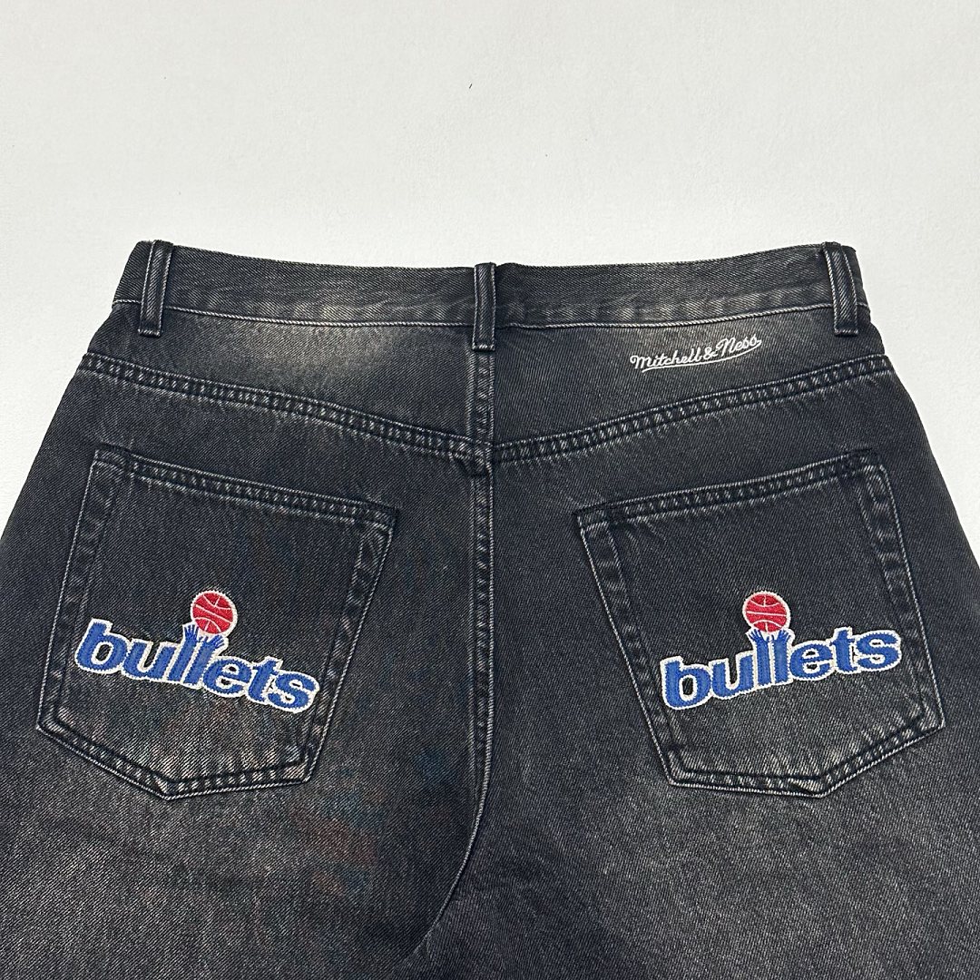 Supreme 358 Mitchell & Ness SS26 Bullets Baggy Denim Short - Image 7