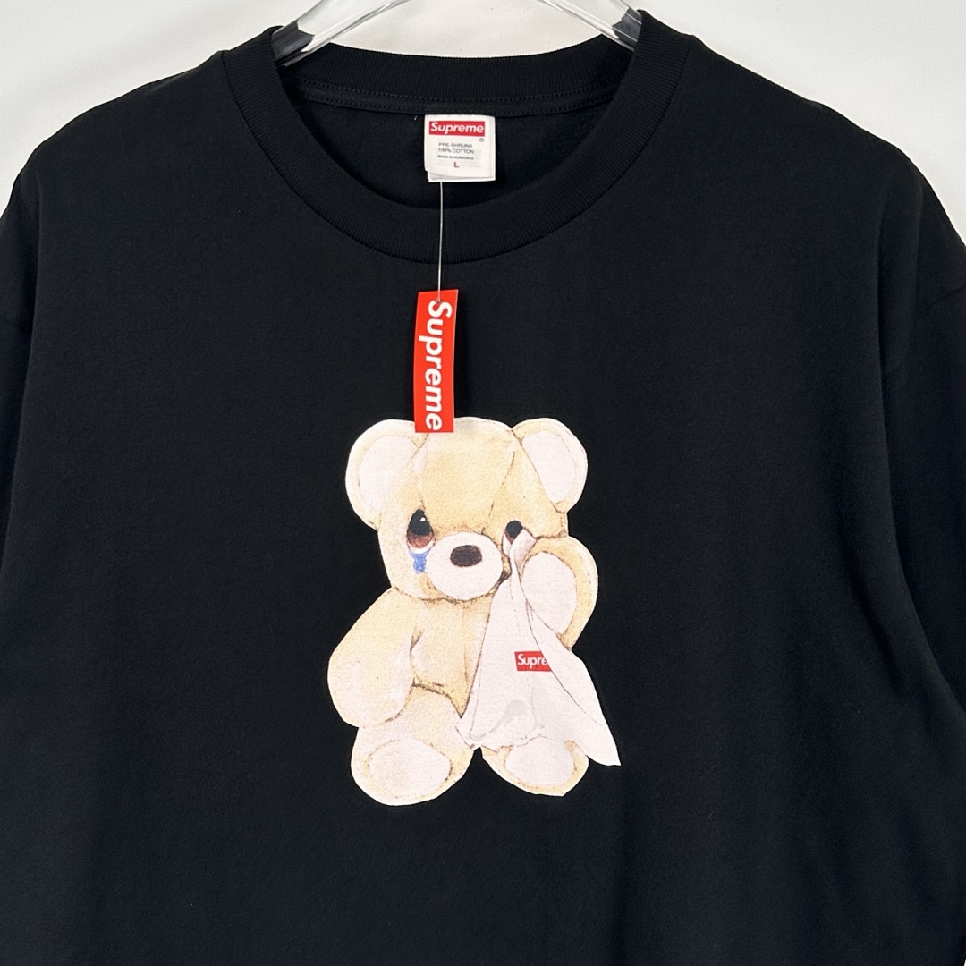 Supreme 138 SS25 BEAR TEE Small T Print Short Sleeve Black White S-XL - Image 6