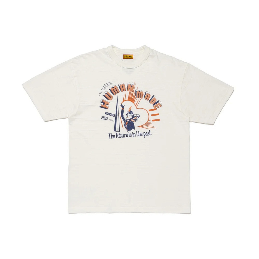 Human Made 118 HUMAN MADE SS25 Print Collar Cotton Short Sleeve T : Black White S M L - Image 3