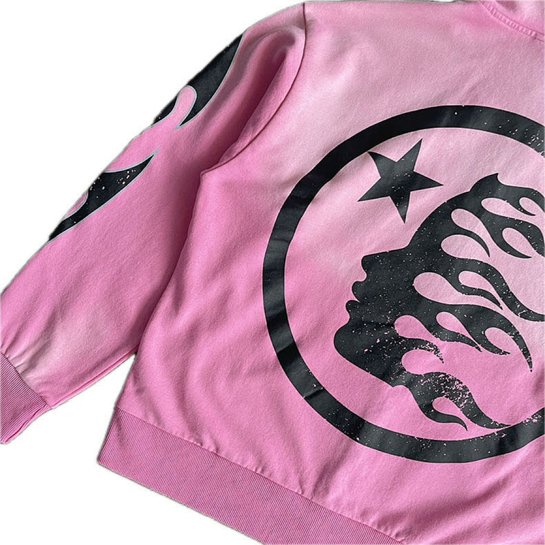 Hellstar 268 Hellstar Studios Vintage Washed Hoodie Big Logo Water Mens Womens Pink S-M-L-XL - Image 7