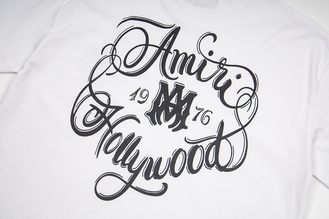 AMIRI 118 Wide Version Model Short Sleeve T Black White S M L XL 9948# - Image 19