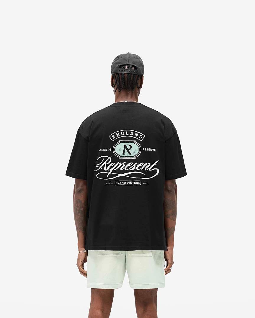 Represent 118 Represent Grand Vintage Hand Drawn T-Shirt Print Short Sleeve T : Black White S M L - Image 12