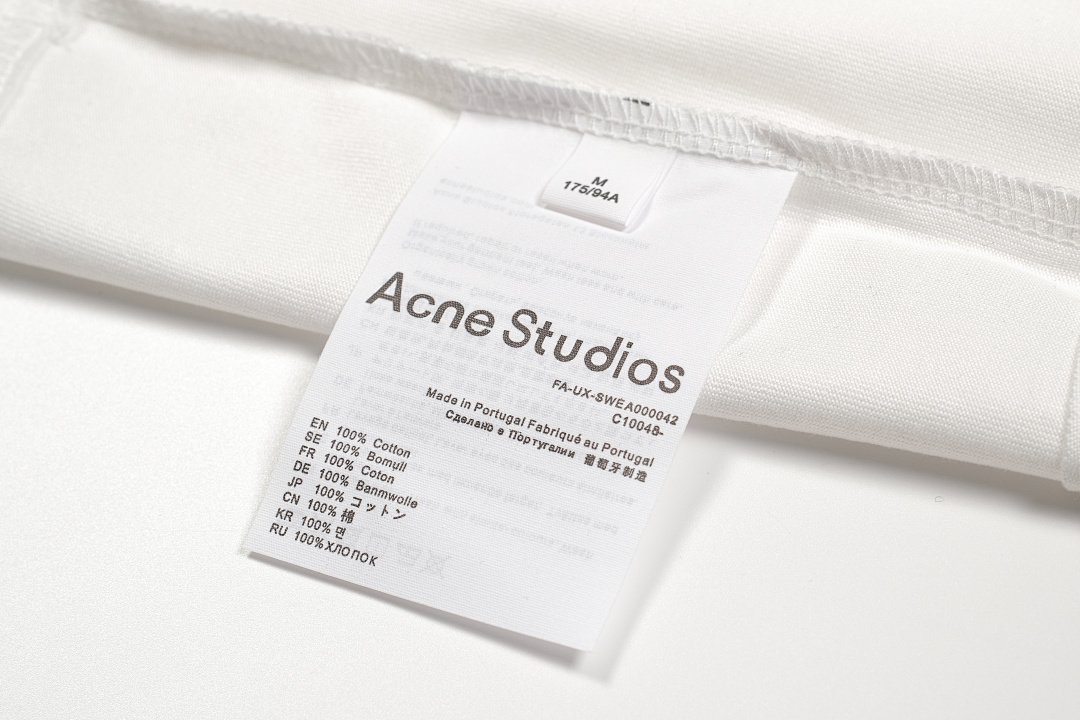 Acne Studios 128 AC Small Print Short Sleeve T White S-XL 8097# - Image 14