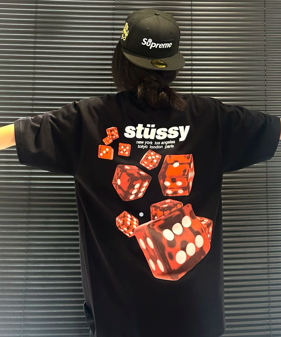 Stussy 108 STU SS25 ROLLERS HOODIE Print Collar Short Sleeve T : White Black S M L - Image 7