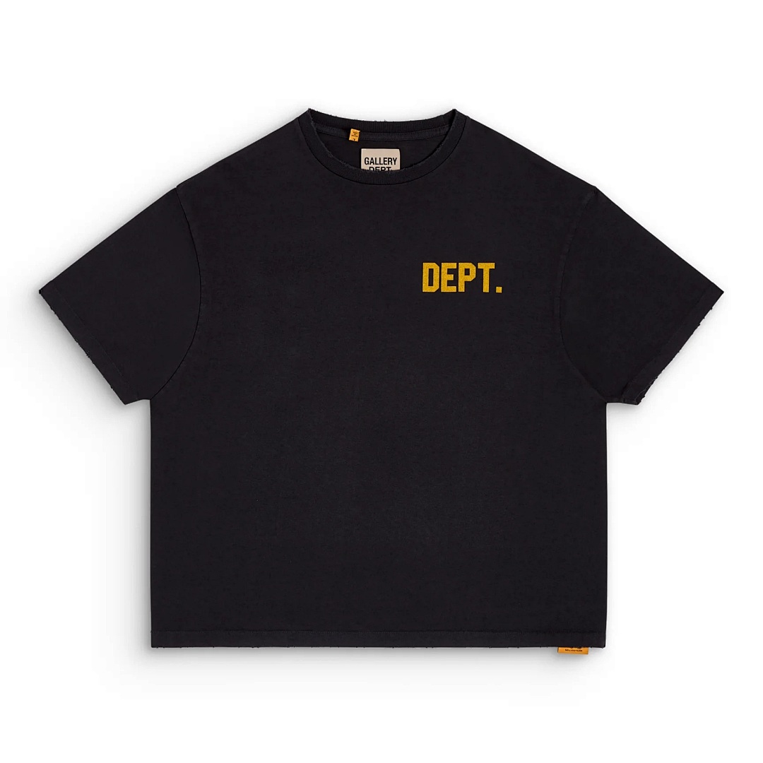 Celine 118 GALLERY DEPT STUDENT COACH REVERSIBLE TEE Washed True Surface Print Short Sleeve T : Black Cream Apricot Yellow S M L - Image 8