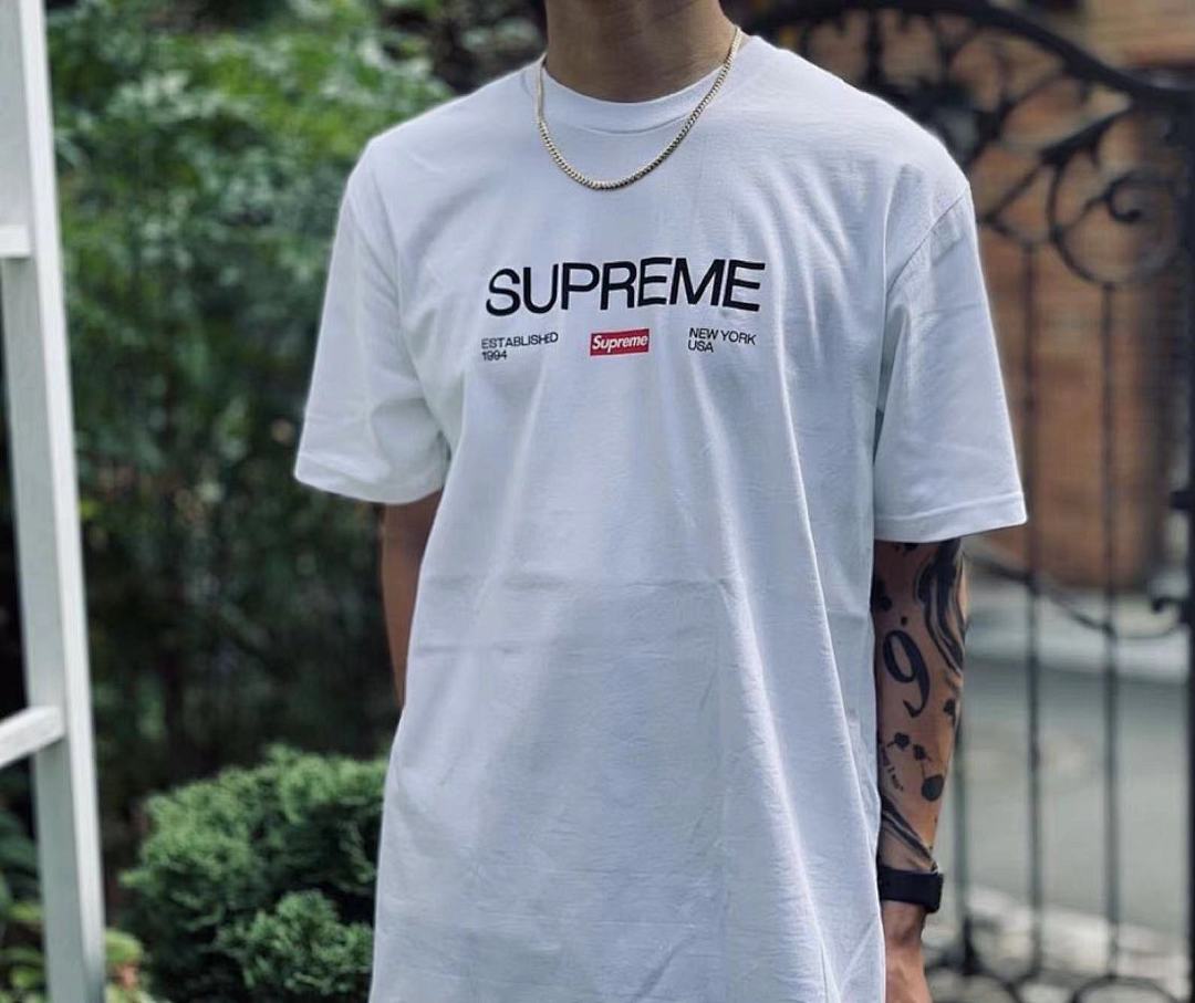 Supreme 118 21FW EST 1994 Box Logo Short Sleeve T Black, White S M L - Image 9