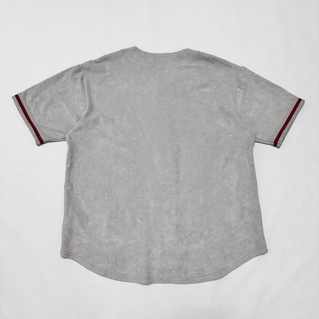 Puma 258 24SS ULTRASUEDE MESH BASEBALL JERSEY/SHOPT Suede Short Sleeve Black Light Grey Navy S M L - Image 4