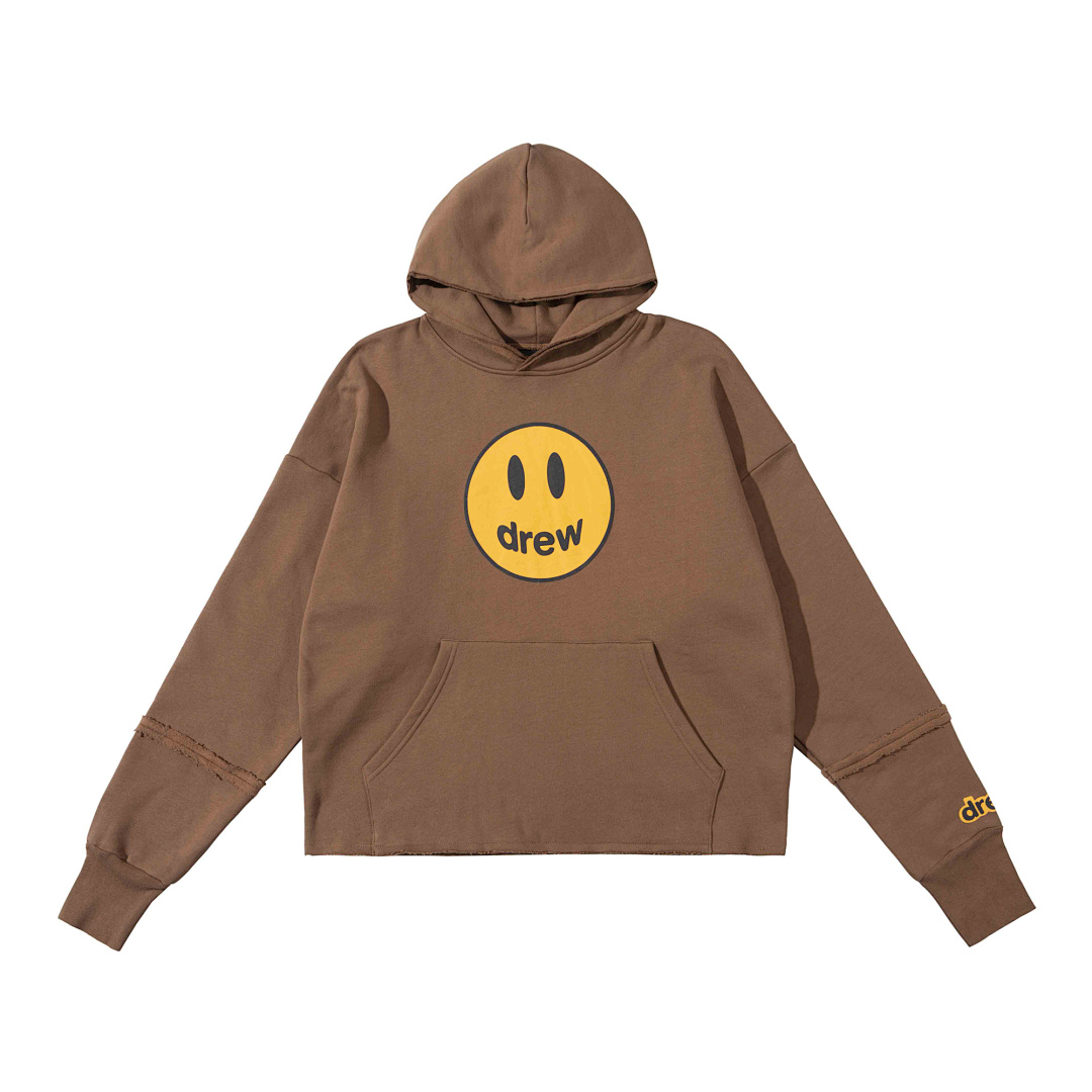 Drew House 228 Drew House SS22 New Mascot Hoodie Print Patchwork Velvet Coffee Brown S M L