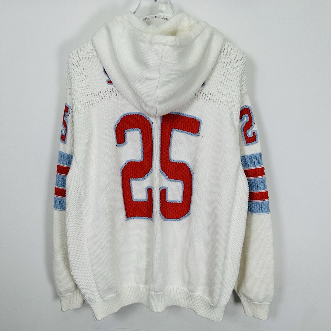 Supreme 538 SS25 FOOTBALL HOOD SWEATER Fleece Black White Blue S-XL - Image 13