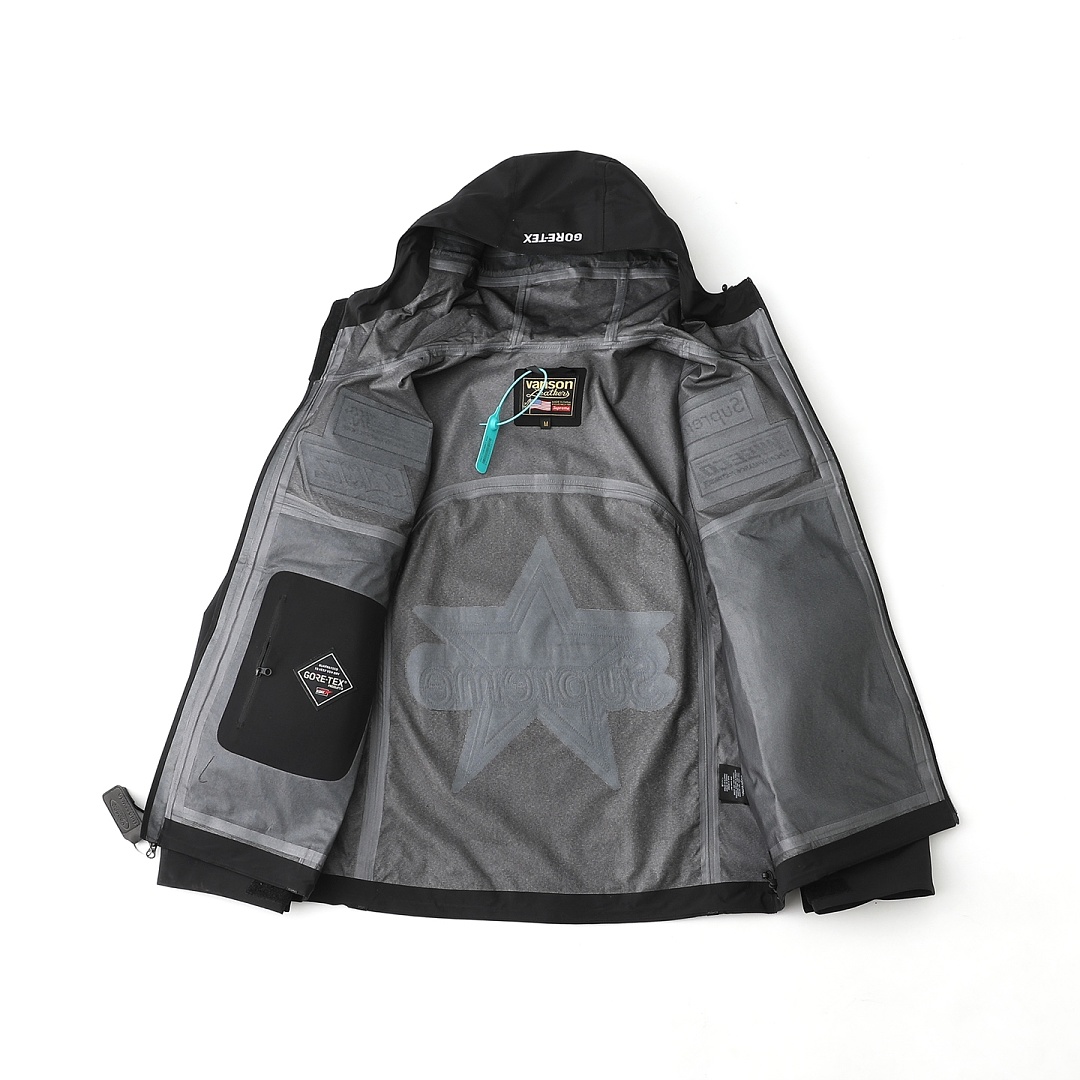 Supreme 698 FW25 GORE-TEX Shell Jacket Label Floral Water Mens Womens : Blue, White, Black S-XL - Image 7