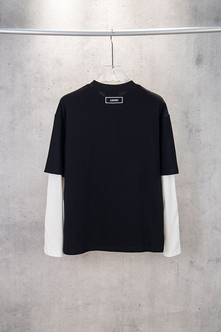 AMIRI 148 Wide Version Model Long Sleeve T Black White S M L XL 604# - Image 49