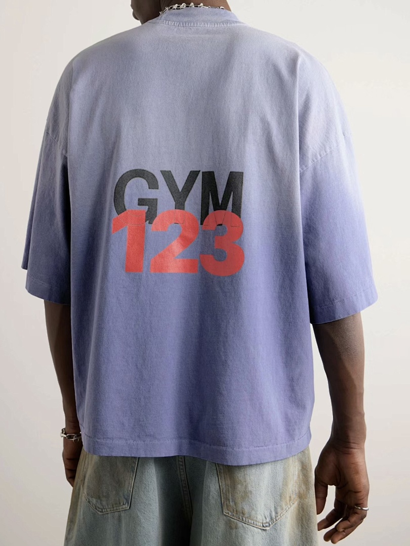 Unbranded 128 RRR 123 ITS FAITH NOT MAGIC TEE Water GYM Print Short Sleeve T Purple Blue Apricot 1 2 3 8004# - Image 42