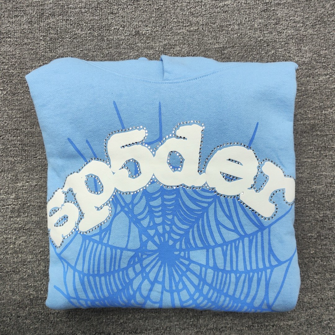 Sp5der SS25 HOODIE Mens Womens Top Sky Blue : S-XXL - Image 12