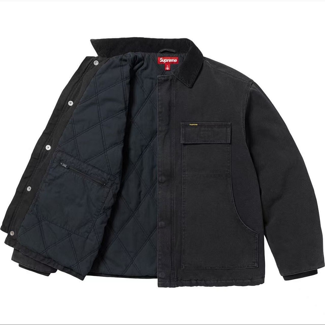Supreme 568 25SS OLD ENGLISH JACKET Washed Cotton Black Navy S M L - Image 8