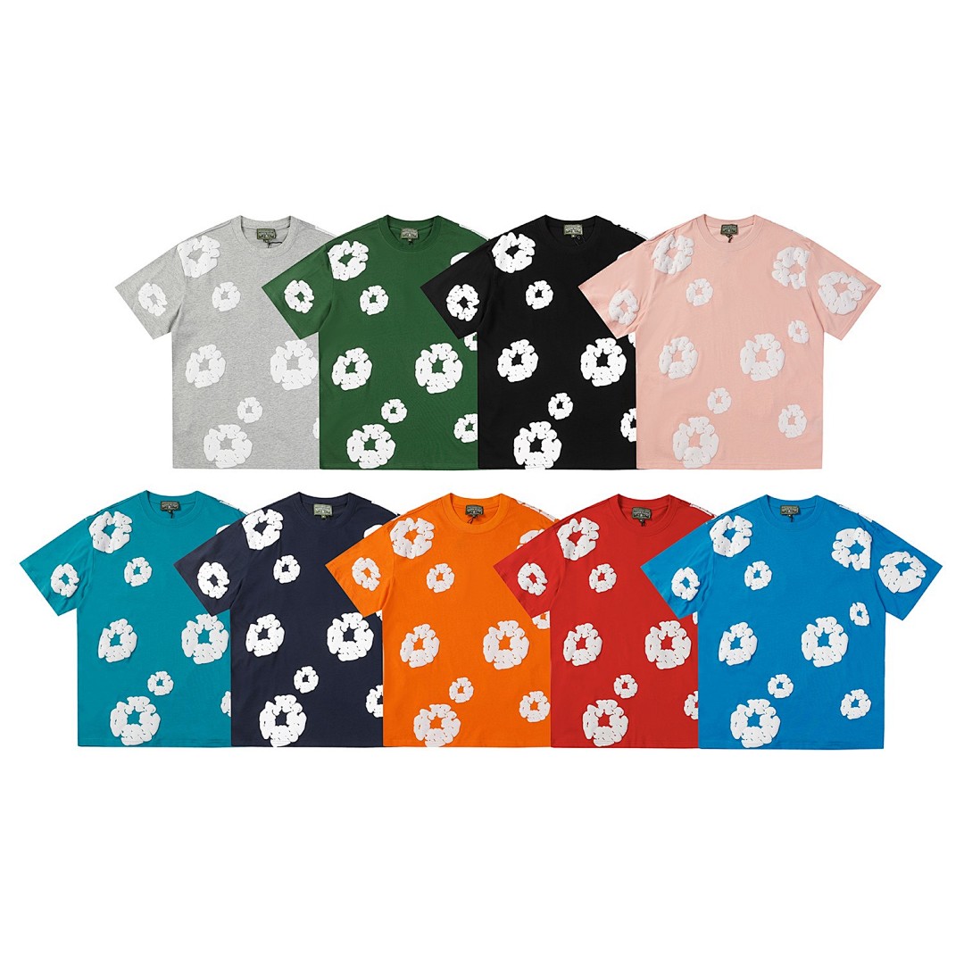 Unbranded 118 DENIM TEARS Cotton Floral High Short Sleeve Black Grey Blue Green Purple Red Orange Pink S-XL 291#