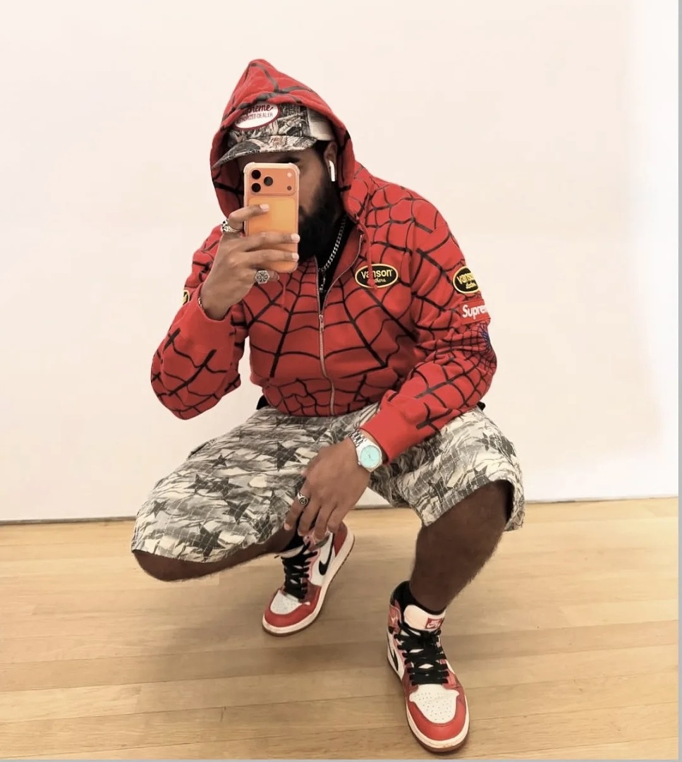Sp5der 438 VANSON SPIDER-MAN Collab SS26 ZIP UP HOODED Thin Velvet Black Red S-XL - Image 43