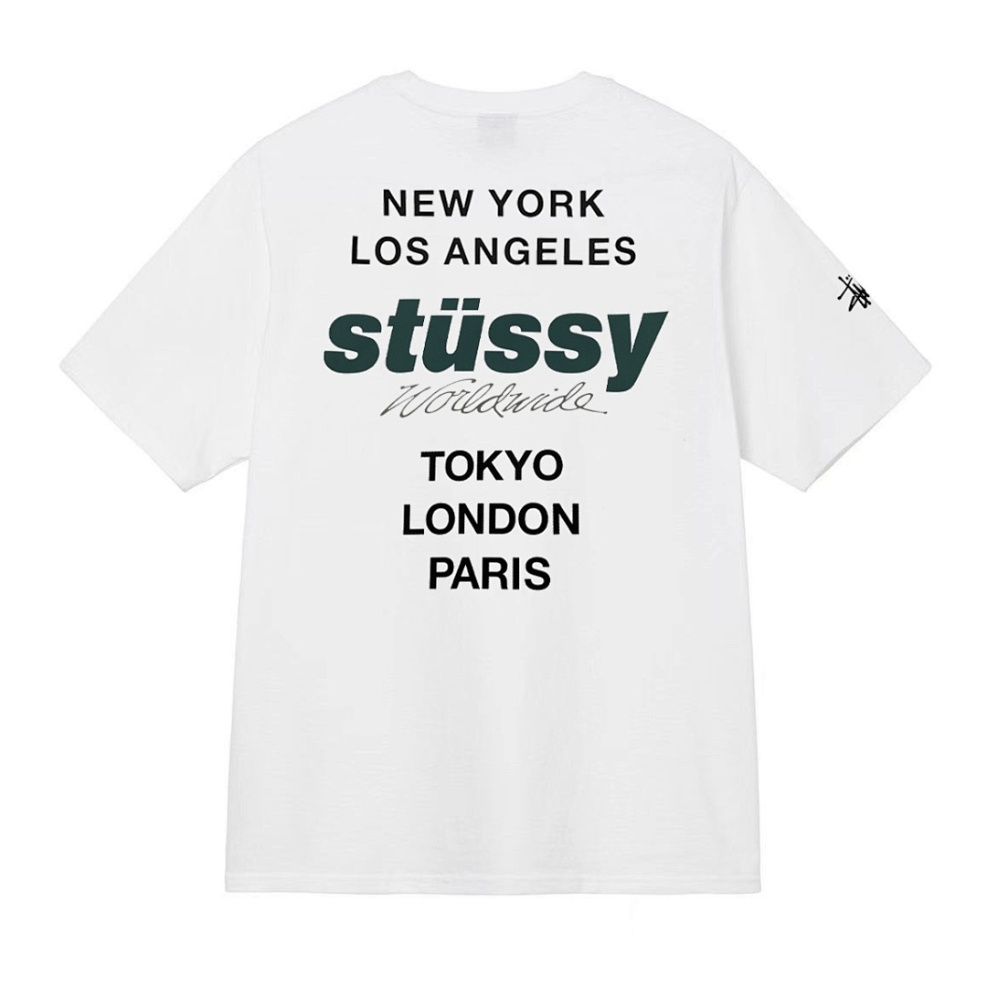 Stussy 108 Stussy City LOGO Short Sleeve T : Black White S Ｍ L XL - Image 7