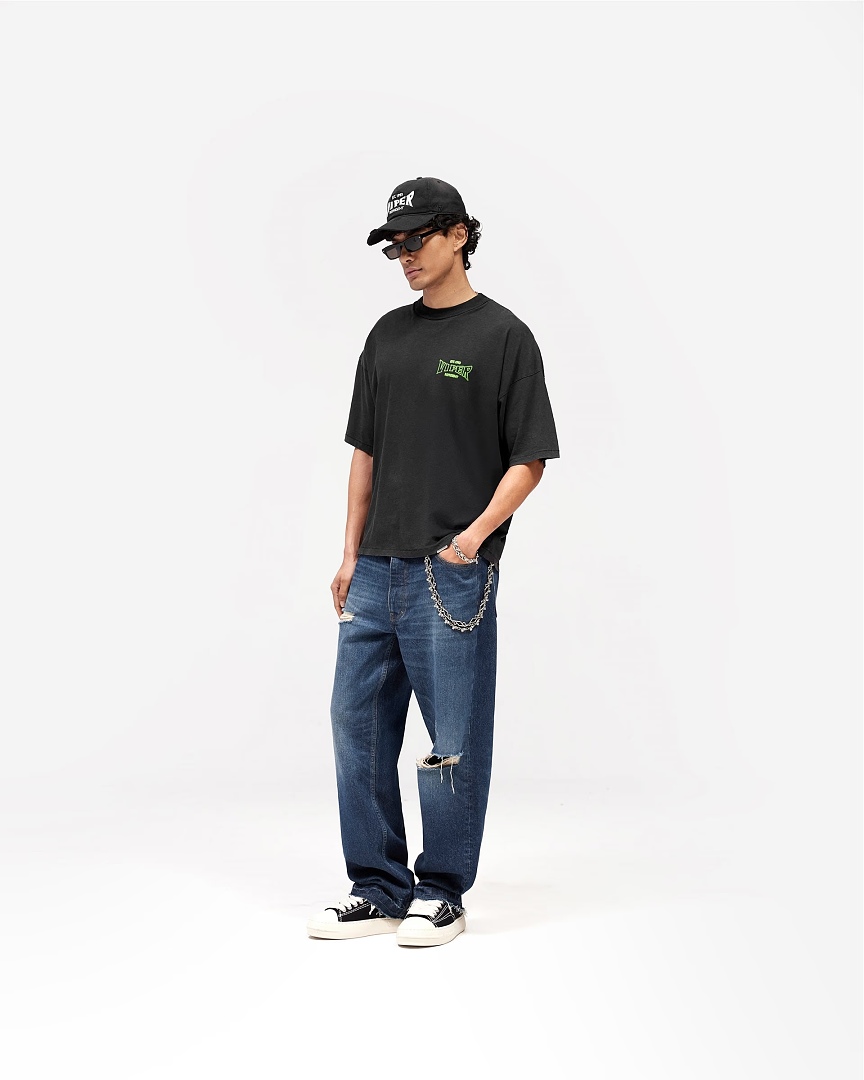 Represent 138 REPRESENT New High Mens Womens Top Wide Short Sleeve : S M L XL Water (Black) - Image 9