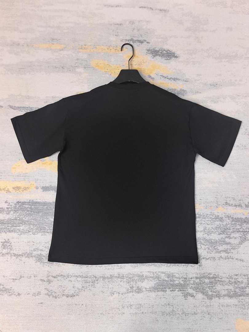 AMIRI 118 Wide Version Model Short Sleeve T Logo Print High Wind Black White S M L XL 9903# - Image 26