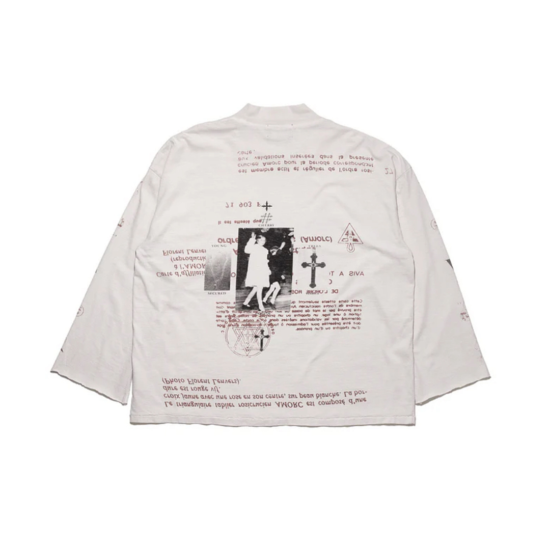 Enfants Riches Deprimes 138 Enfants Riches Deprimes Wide Collar Long Sleeve T : S M L XL Apricot - Image 4