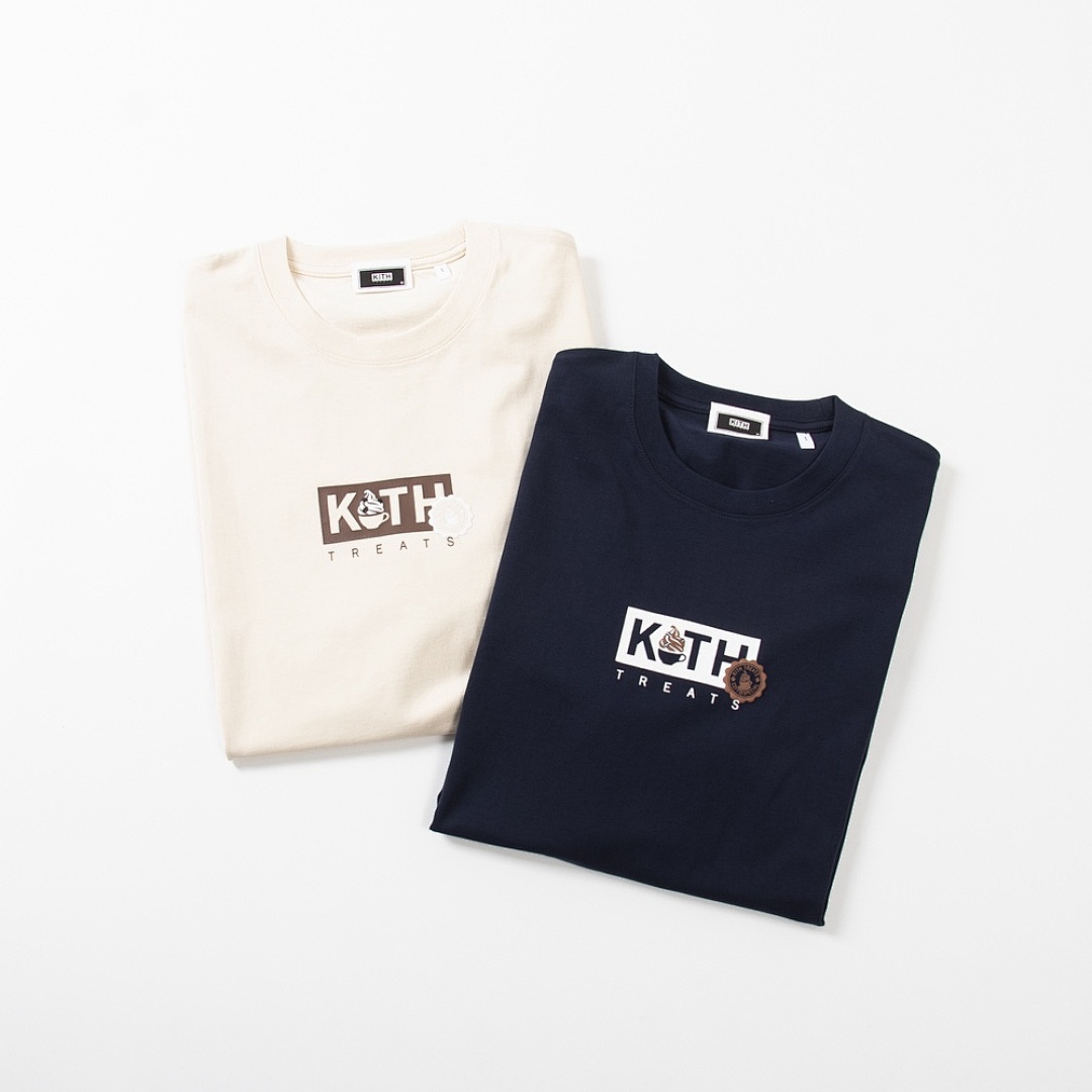 Adidas 138 KITH TREATS New Coffee Ice Cream Print Short Sleeve T : S M L XL (White)