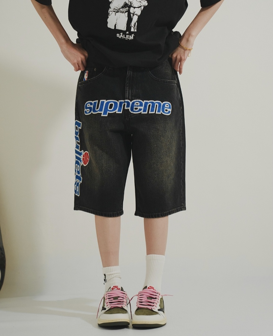 Supreme 358 Mitchell & Ness SS26 Bullets Baggy Denim Short - Image 32