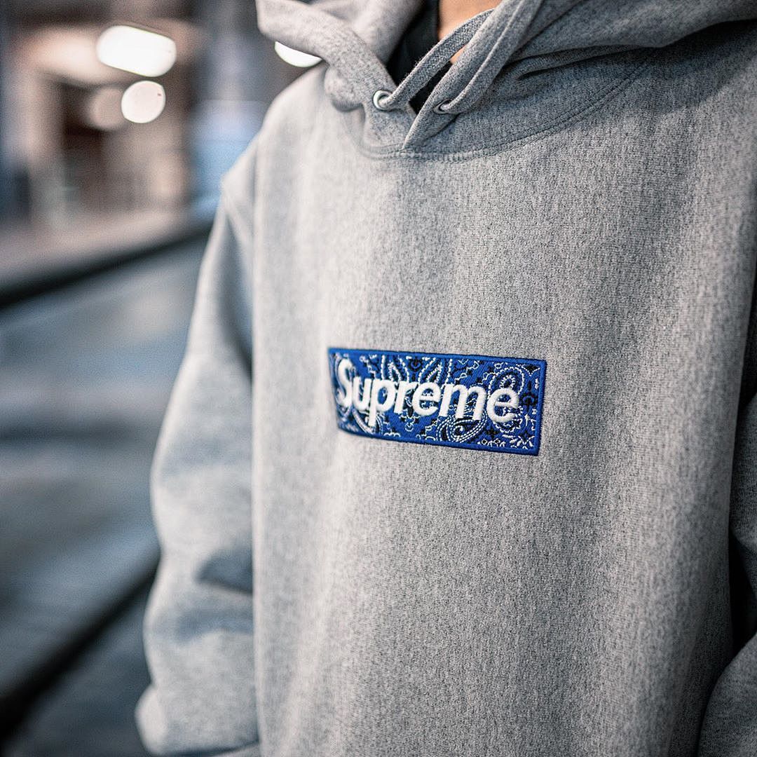 Supreme 248 Fruit Floral Embroidered Label SUP Bandana Box Logo Hooded Sweatshirt BOXLOGO Velvet Black Grey Red Pink Sky Blue S-XL S303# - Image 72