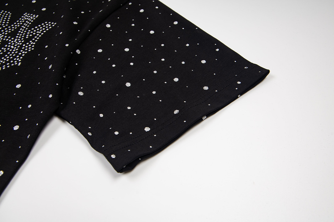 AMIRI 128 26Ss New Logo Diamond Starry Short Sleeve T Black White S M L XL 9928# - Image 9