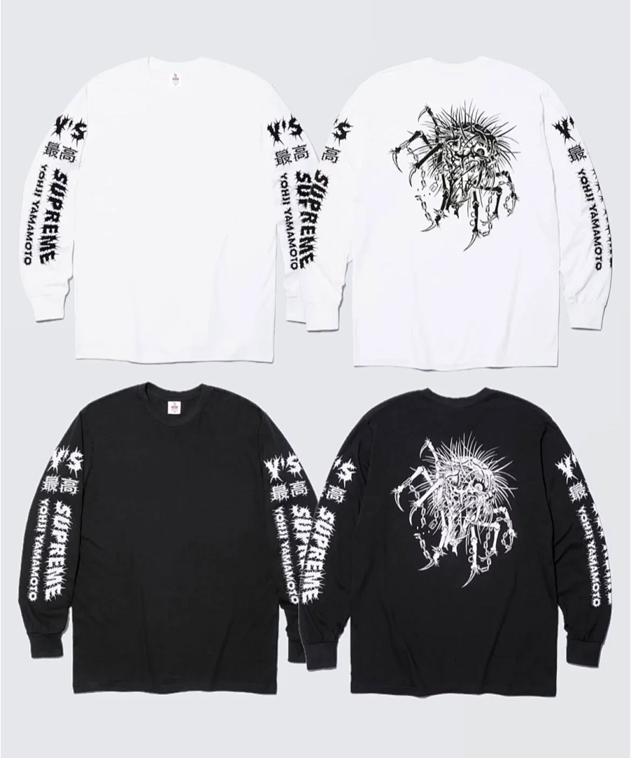Supreme 178 Y'S Long Sleeve T Mountain Collab L/S TEE Double Print Black White S - Image 24