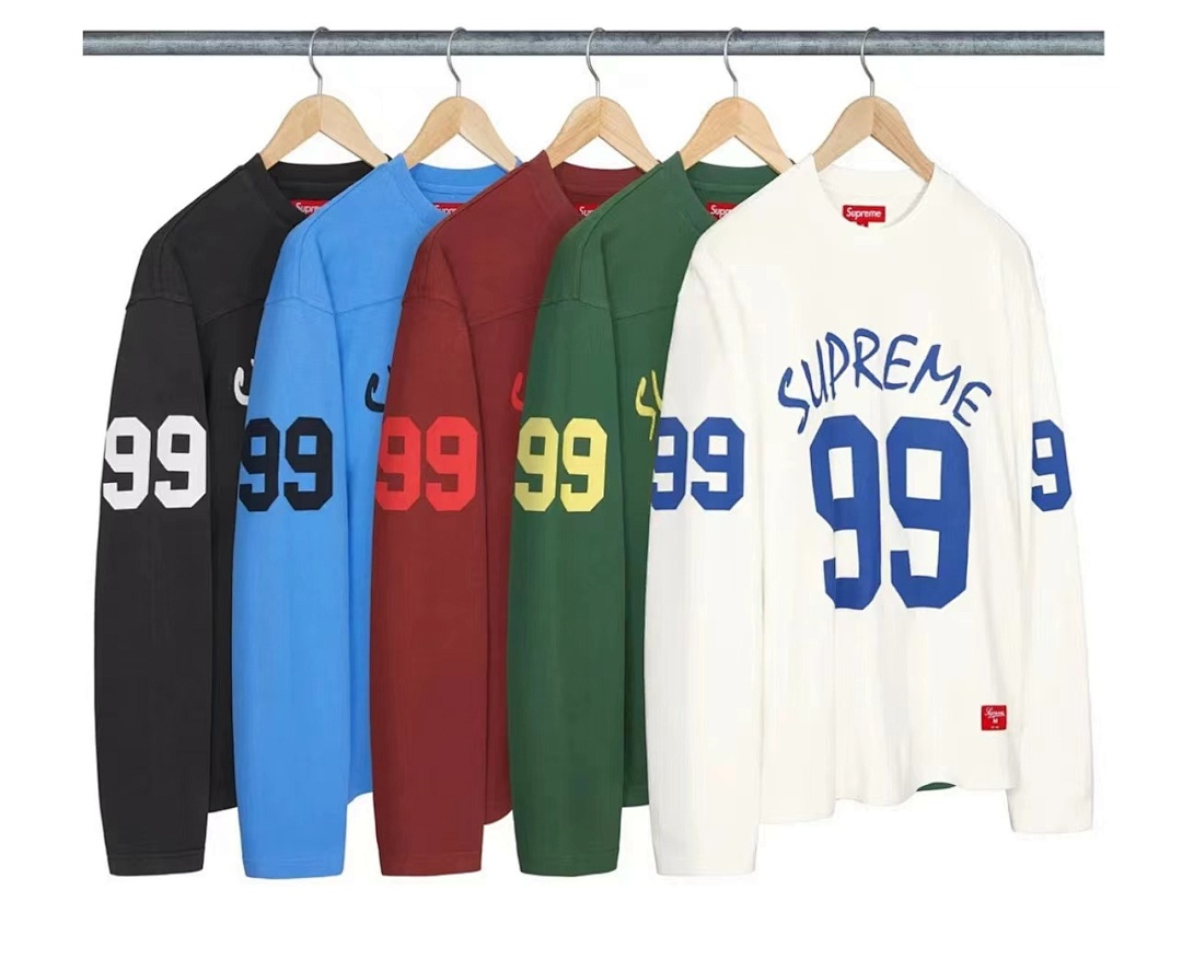 Supreme 198 Sup 24 99 L/S FOOTBALL TOP Long Sleeve T Black White S M L - Image 4