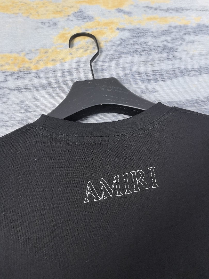 AMIRI 118 26Ss New Embroidered Short Sleeve T Black White S M L XL 9923# - Image 37