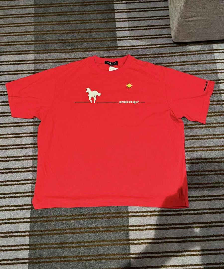 Unbranded 118 PROJECT G/R Print Short Sleeve T Red Black 1 2 P6042# - Image 36