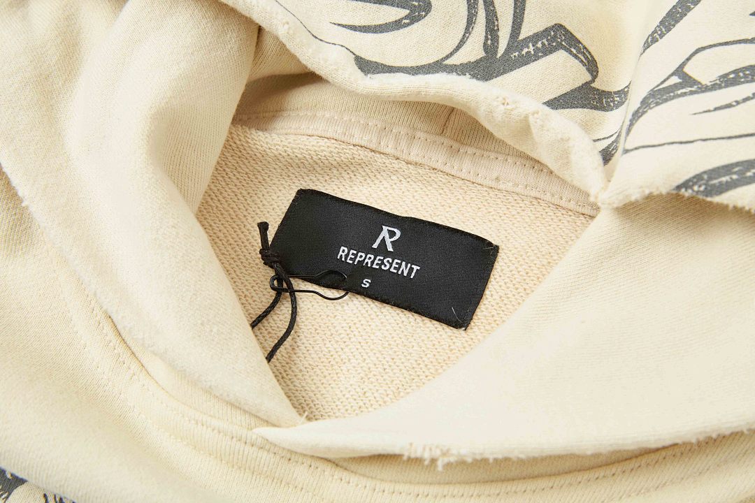 Represent 268 REPRESENT Legacy Hoodie Sky Print Washed : White Black S M L - Image 6