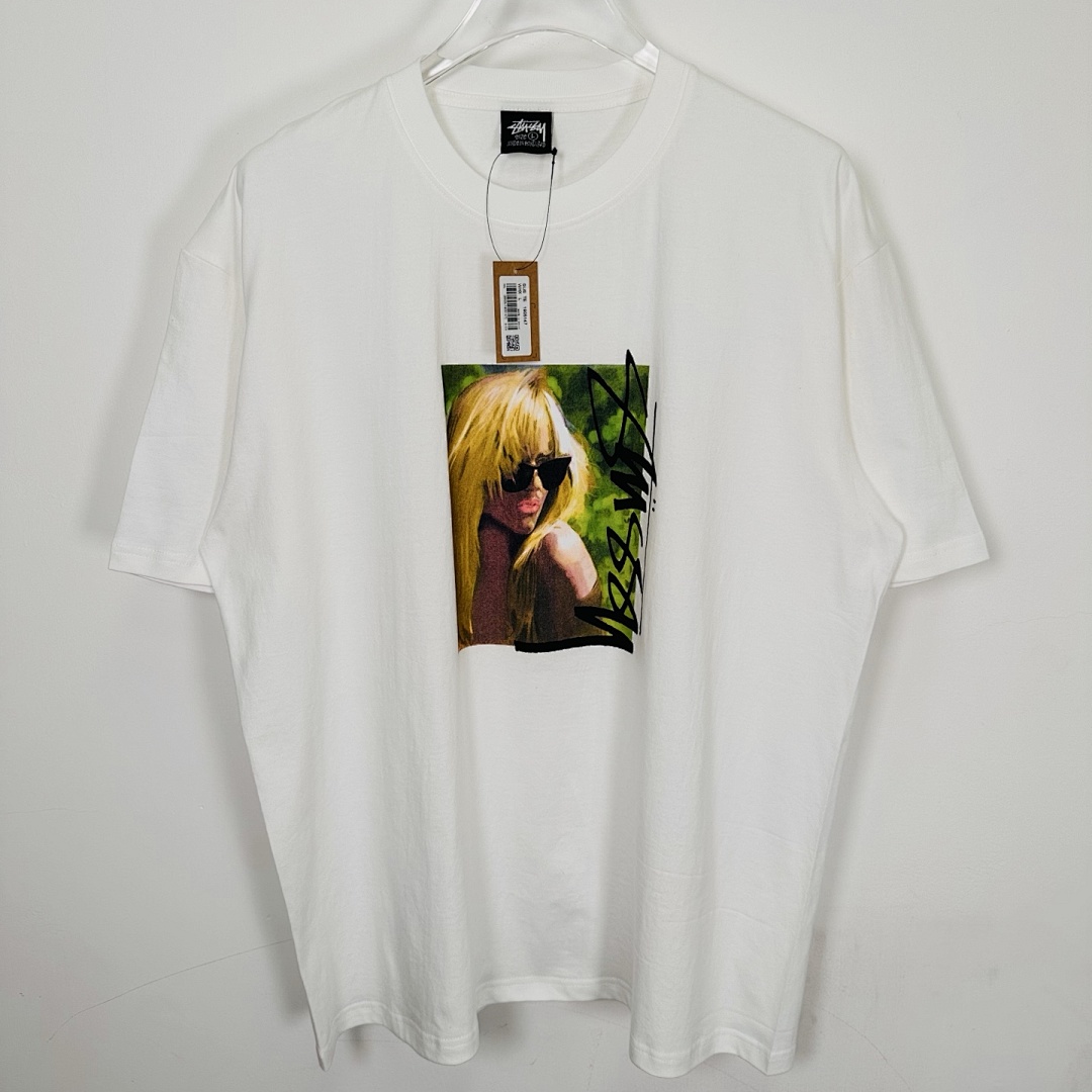 Stussy 138 STU SS25 Gold Womens T LAURA TEE Print Short Sleeve Black White S - Image 15