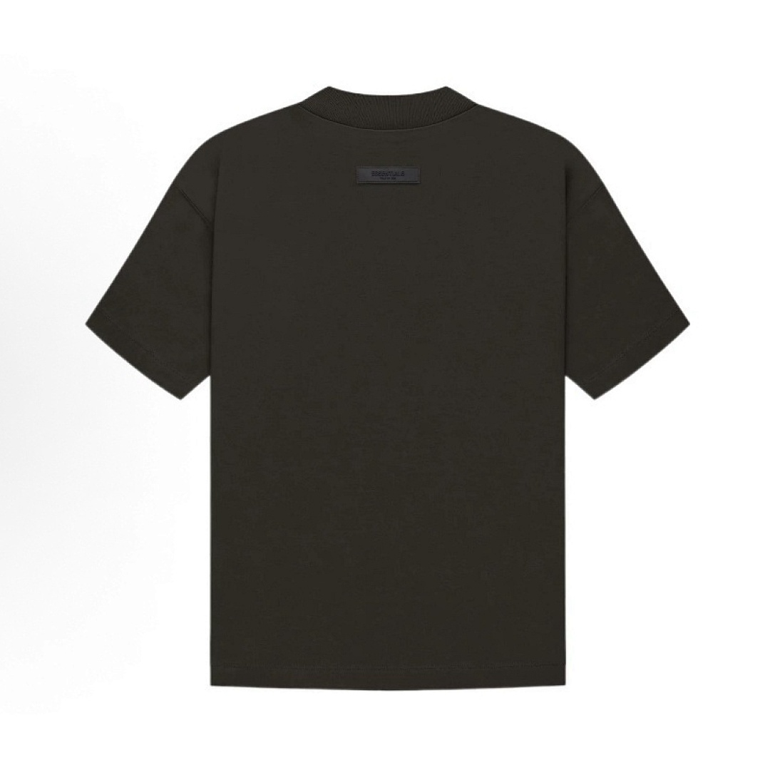 Essentials 118 Ess Double Velvet Solid Cotton Short Sleeve T Coffee Grey Black White Smoke Red XS-XL - Image 5