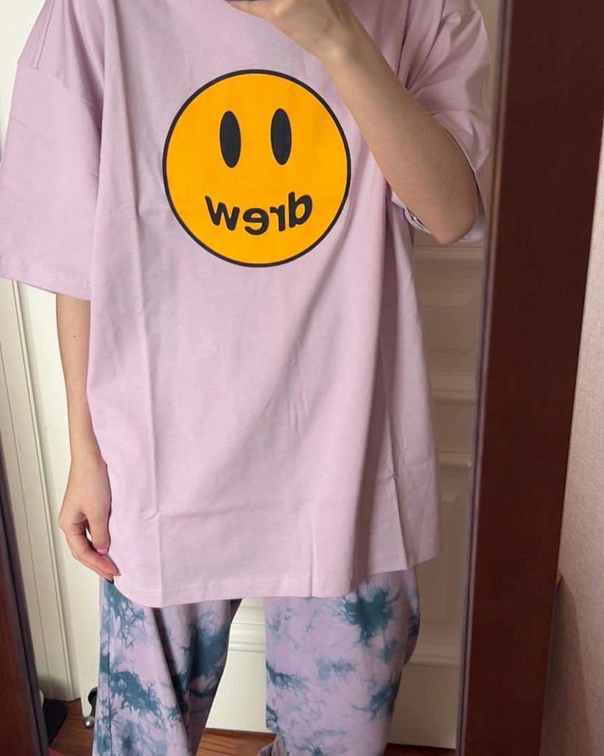 Drew House 108 DREW HOUSE 22FW Mascot Tee LOGO Print Short Sleeve T Cream White Black Red Color Blue Pink Purple S M L - Image 30