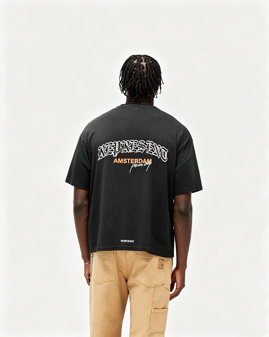 Represent 128 REPRESENT Print Short Sleeve T : S M-L XL (Black) - Image 18