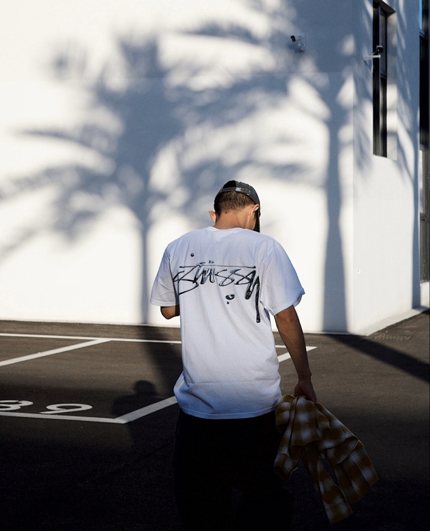 Stussy 98 STU MERCURY TEE Water Silver Fruit Logo Print Collar Short Sleeve T : White Black S M L XL Y1315# - Image 9
